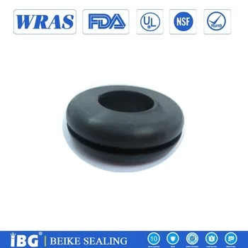 Custom molded silicone rubber grommet stopper with hole