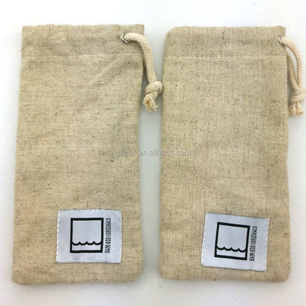 natural cotton color sunglasses drawstring bag fabric glasses and eyeglass pouch