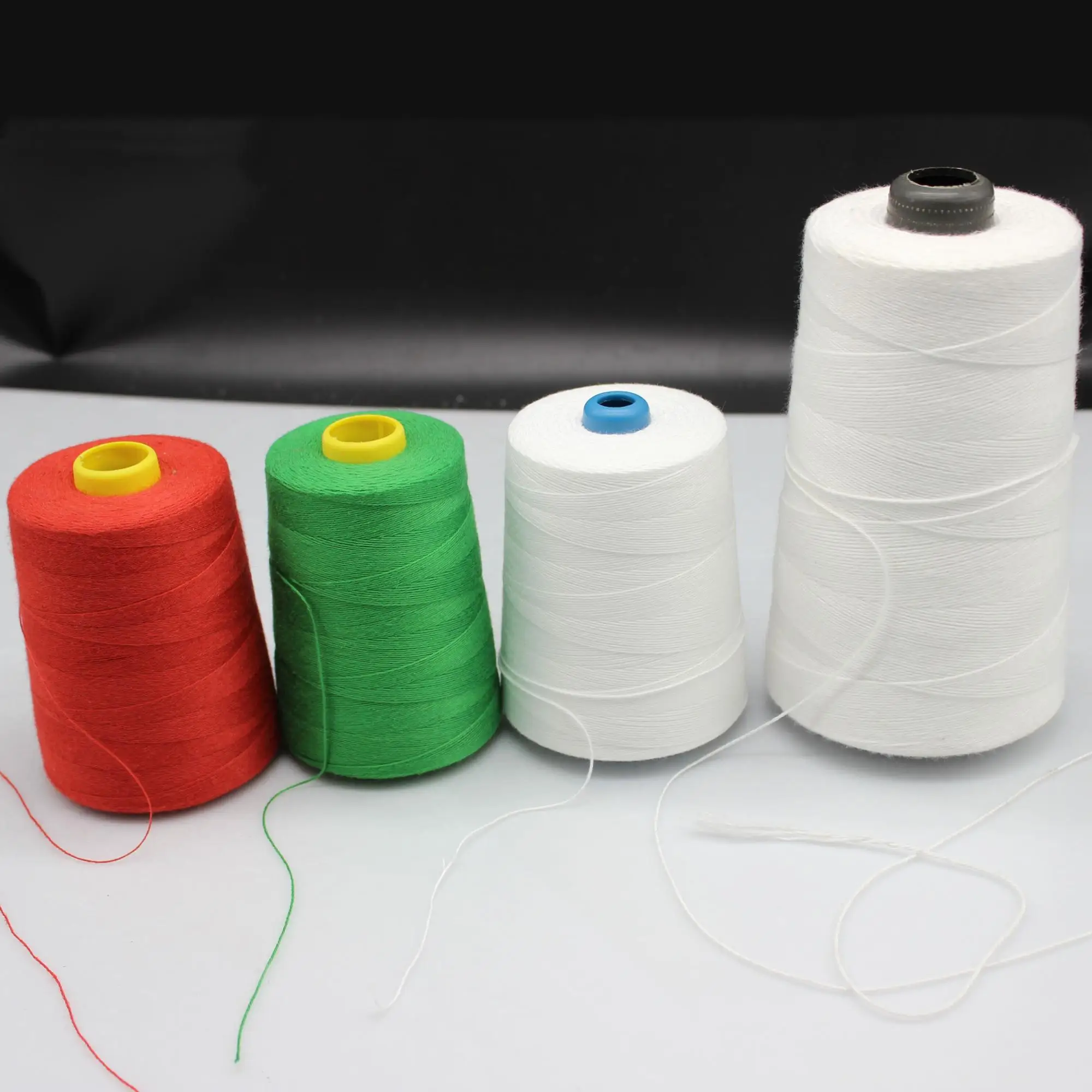 100% polyester bag closing thread 20 / 6  polyester yarn polypropylene bags sewing threads