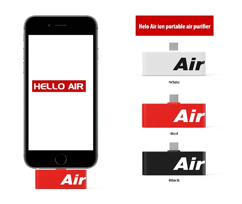 
Portable High Quality Gift Mobile Phone Negative Ion Generator Mini Air Purifier 