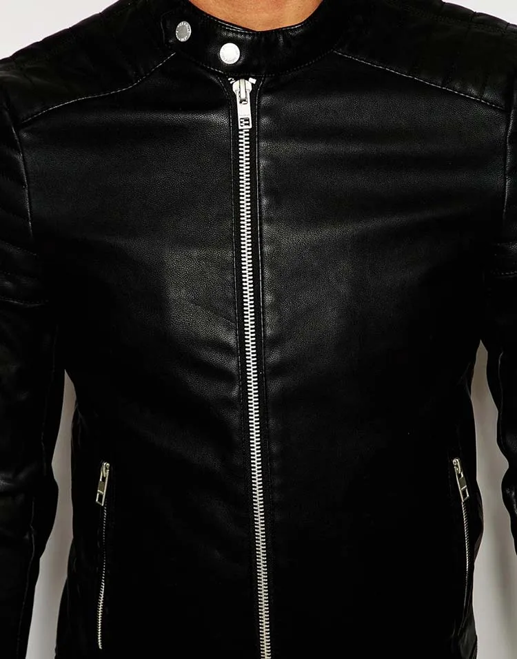  Высококачественная Мужская кожаная куртка в стиле хип-хоп