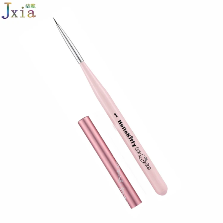 2018 Jiexia New Trending Nail Art Pen Dotting Drawing Painting UV Gel Liner Polish Brush with Metal Cap