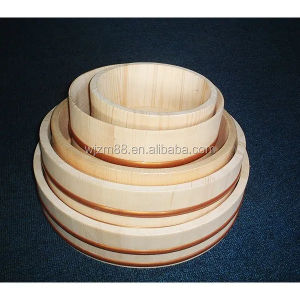 Japanese wood sushi rice tub, barrel & pro-hangiri wholesale