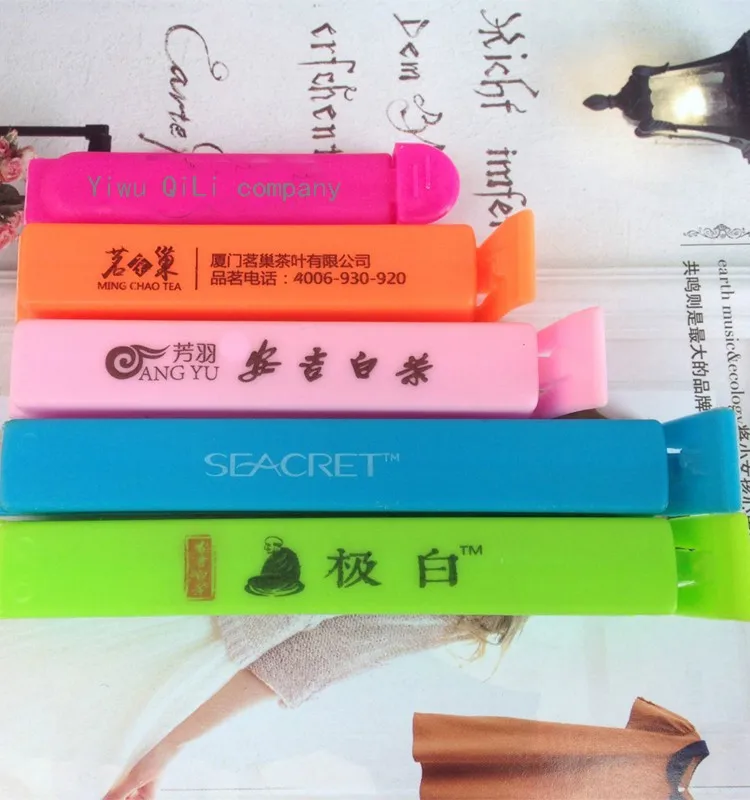 
creative custom logo environmental protection plastic bread bag clip coffee tea bag food bag sealing clip 