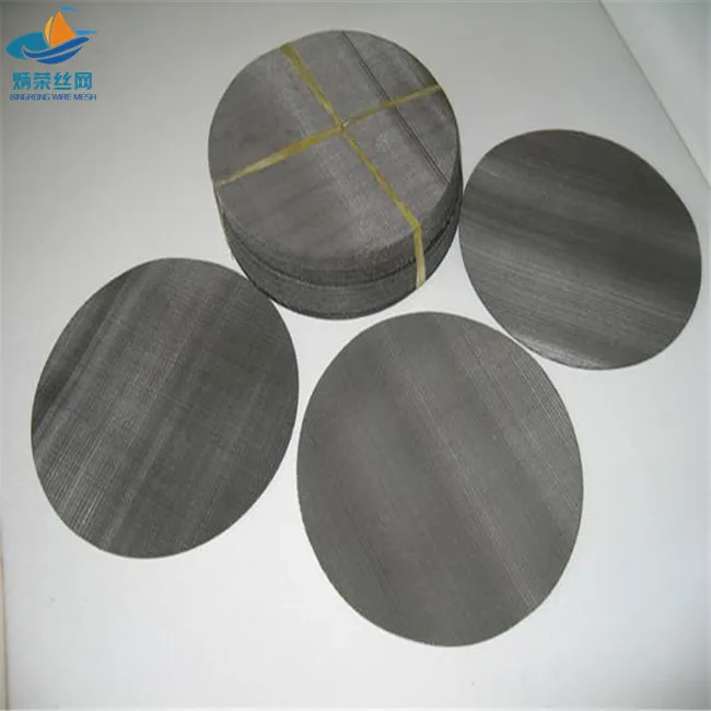 50 micron round screen filter disc 304 stainless steel etched 250 mesh wire