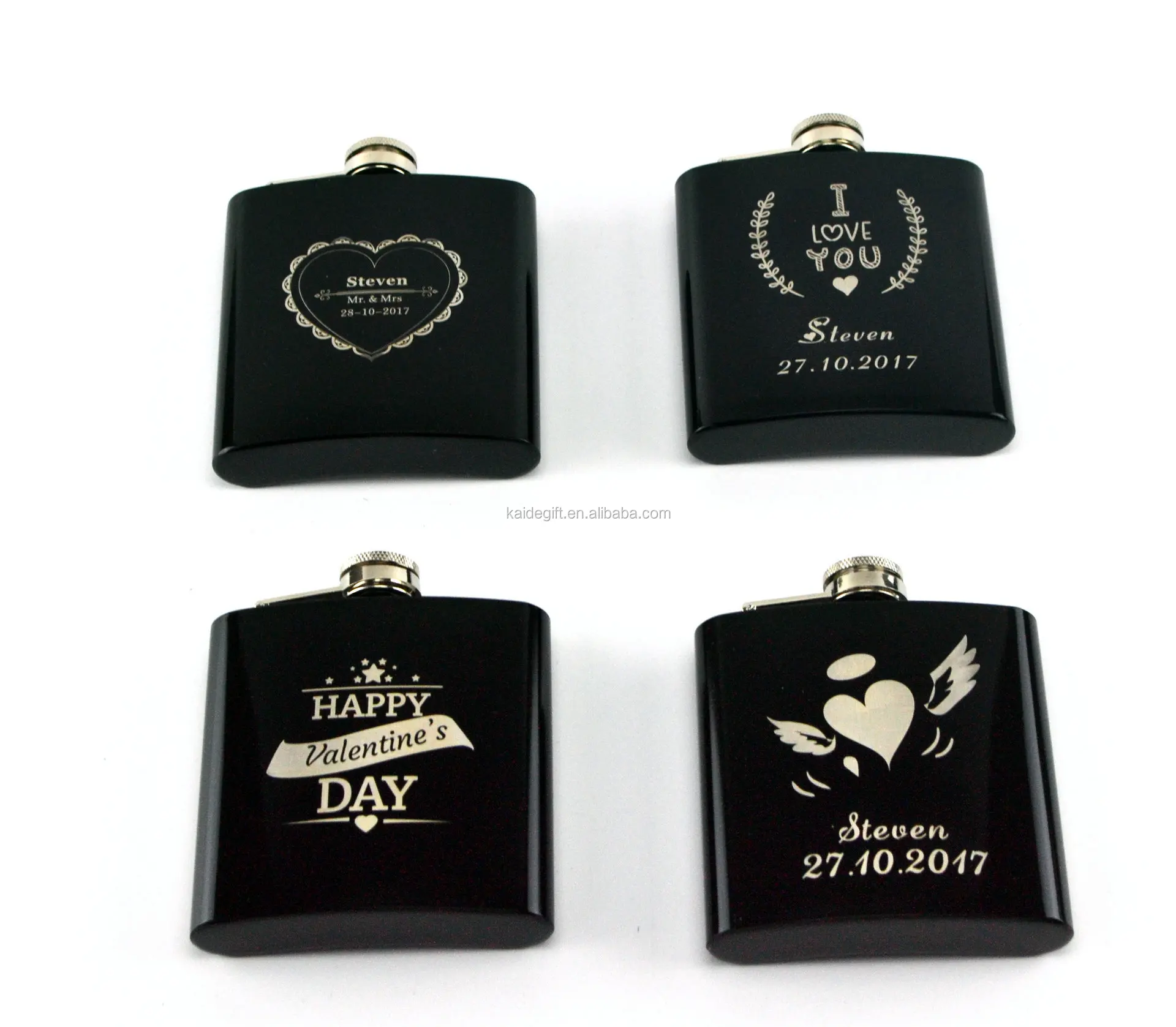 Лучший свадебный подарок, логотип клиента, нержавеющая сталь, черный цвет, лазерный логотип, фляга