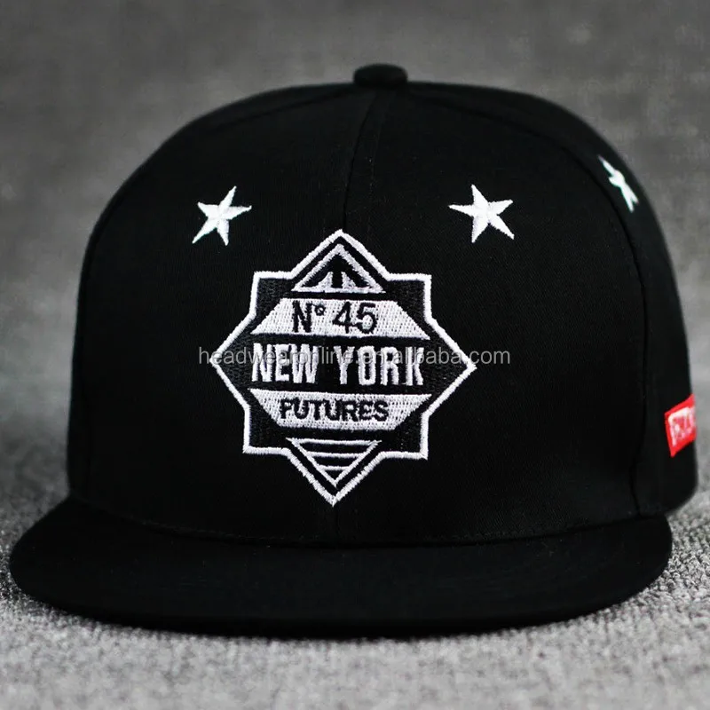 Wholesale embroidered logo sports hip hop hat custom private label stylish solid color snapback cap