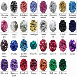 8 inch  Solid Metallic Holographic Gold  Cheerleader Pom Poms with baton handle