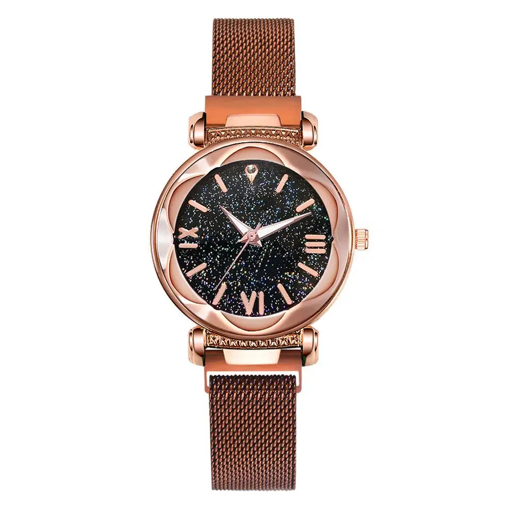 
Meibo Women Mesh magnetic Strap Starry Sky Quartz Wrist Purple Watches For Women JAW-0591 