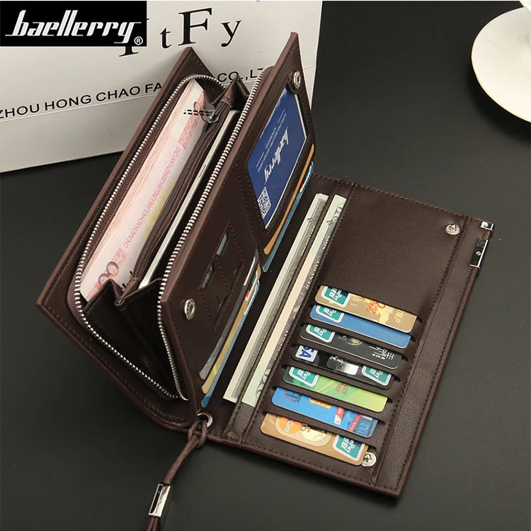 wallet New Arrival Baellerry long pu leather id card holder phone case leather wallet