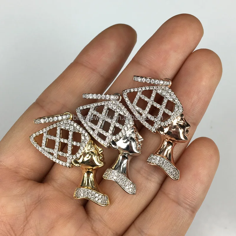 
2017 Hip Hop Egyptian Queen Charm Pendant with diamond 