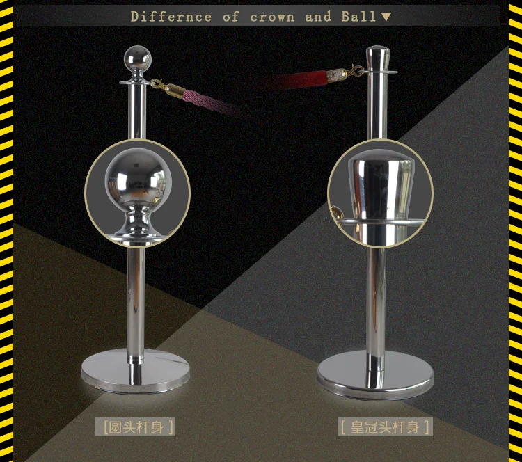 Superior quality stable railing stand with velvet rope,stainless steel stanchion H-121