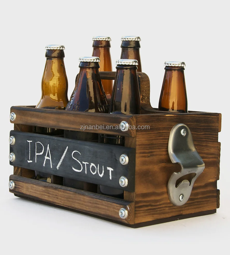 Винтажная деревянная винная переноска с логотипом под заказ, 6 упаковок, деревенская деревянная пивная сумка с меловой доской