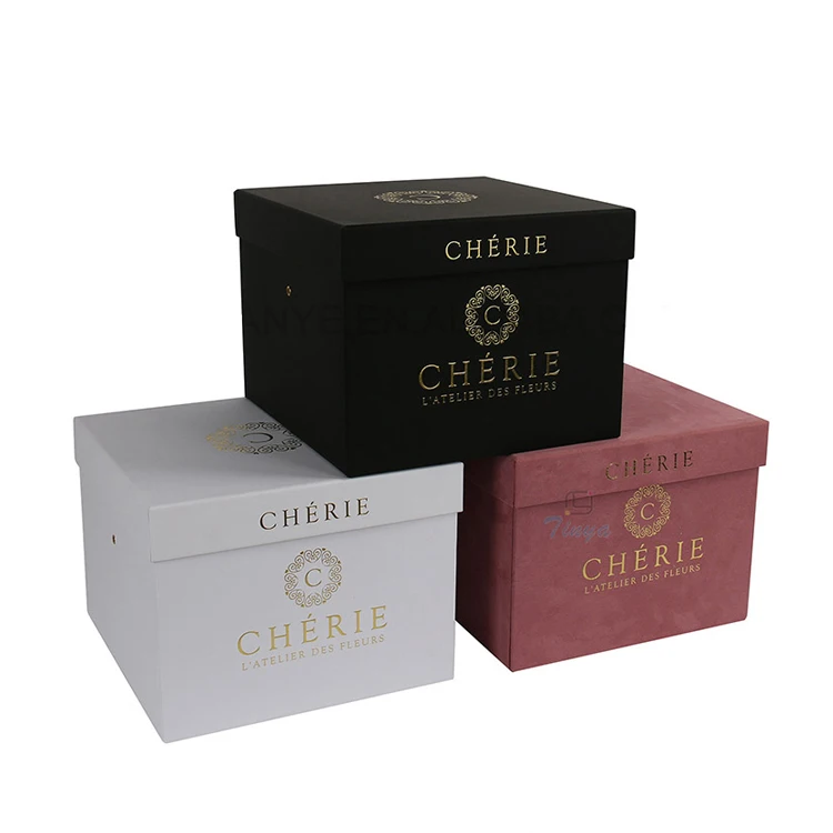 
2021 Difference size square Cardboard plain Matt Black Box For Wholesales 