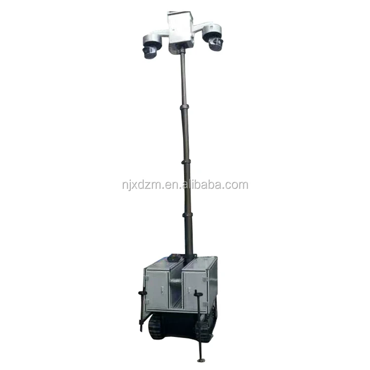Xuedian 5m to 10m rapid deploy cctv trailer telescopic mast