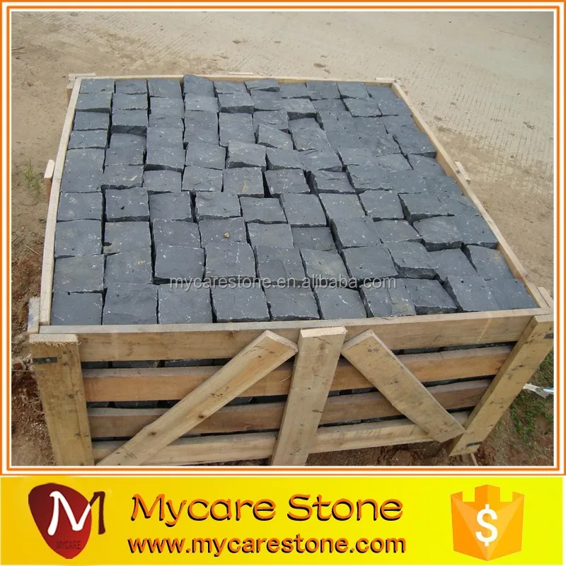 Chinese natural cube stone cobblestone paver mats for sale