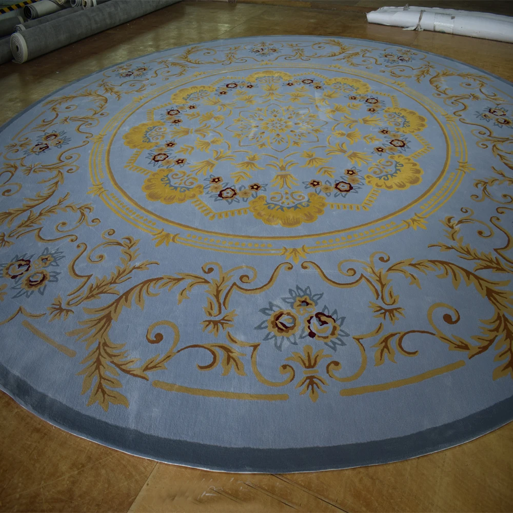 Sky Blue Persian Round Rugs Living Room Carpet Rug
