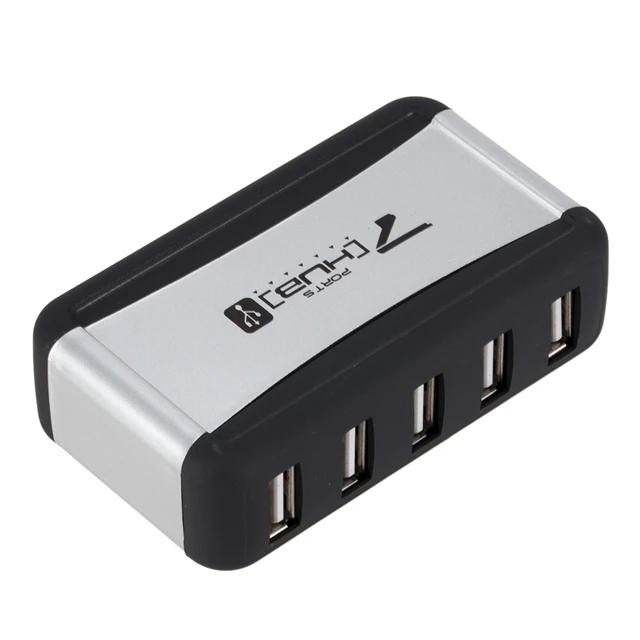 
Hot Sale 7 Port Desktop High Speed 480 Mbps Usb 2.0 Hub Ac Adapter Cable Plug For Computer Peripherals Accessories 