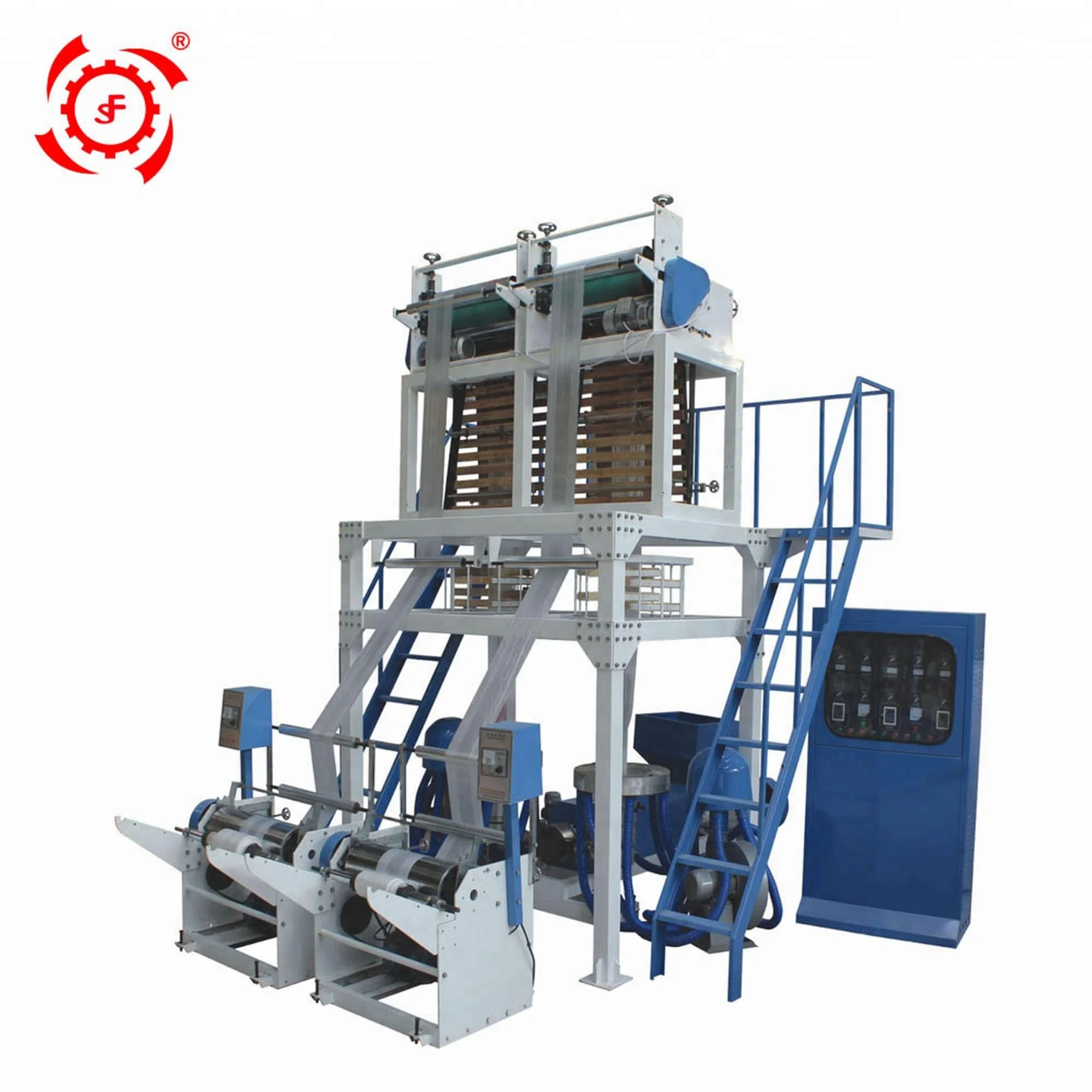 
LIFENG Biodegradable High Speed rotary head pe shrink hdpe ldpe aba plastic extruder blowing film making machine price 