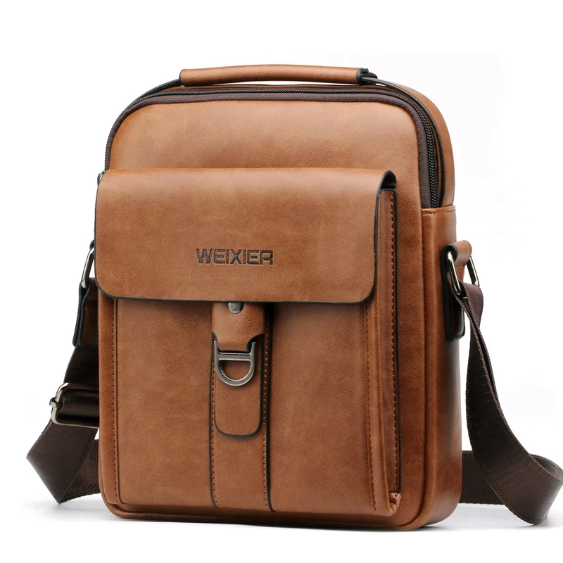 WEIXIER small men bag  fashion crossbody  for men shoulder bag waterproof  Casual Handbag messenger bags  leather