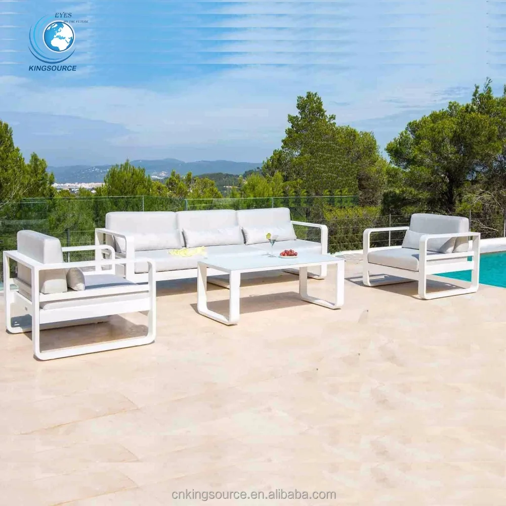 2018 New design morden outdoor metal furniture garden aluminum lounge sofa set