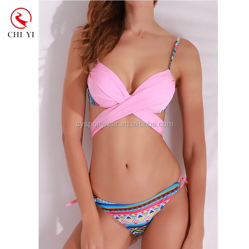 Chiyi Guangzhou China Guangdong Bikini Private Labels Custom Print Bathing Suits Women Triangle Bikinis