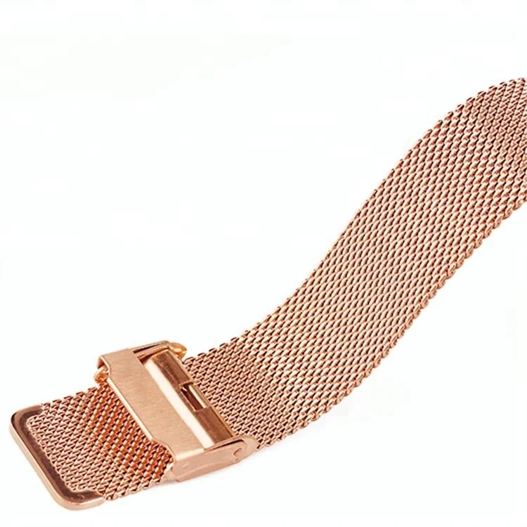 Hot sale 12 14 16 18 20 22 24 MM 0.6 coarse 304 stainless steel mesh watch band with quick release smart watch replacement bands