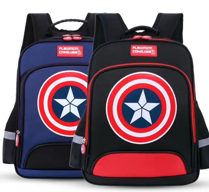 
2019 New Arrival Style Kids Bag Captain American Character Cartoon School Backpack For Boys Girls 