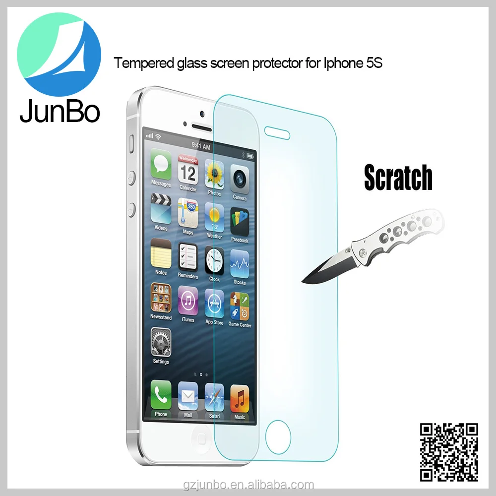 Скидка, оптовая Цена 0.33 мм 2.5D Закаленное Стекло-Экран Протектор для iPhone 5S