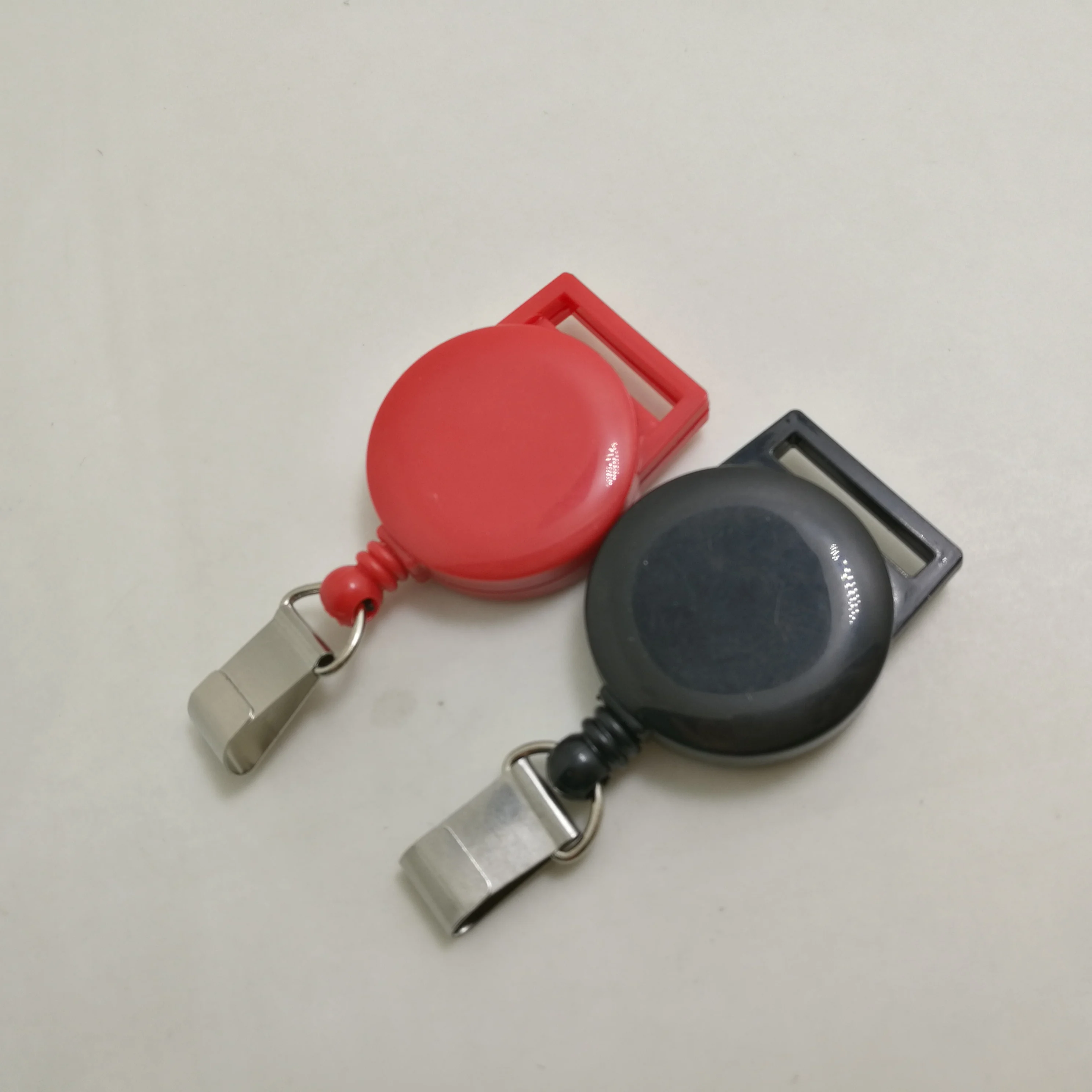 blank plastic yoyo badge reel with metal clip for 2cm lanyard id card holder