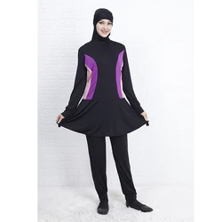 2019 Plus Size Muslim Swimwear Women Full Coverage Islam High Quality Black Swimsuit Arab Beach Wear