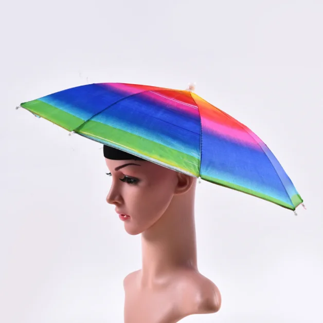 Small cheap promotional rainbow hat umbrella