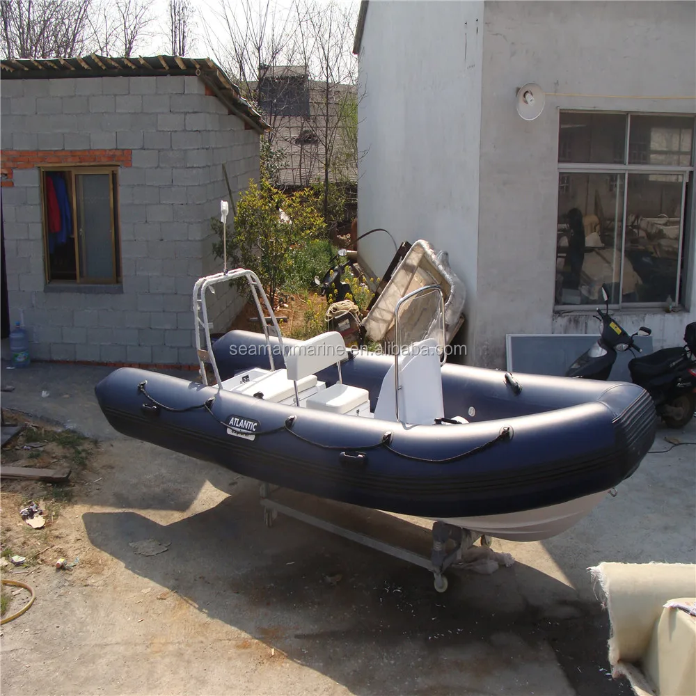 aluminum floor PVC inflatable rubber motor boat rescue boat for sale