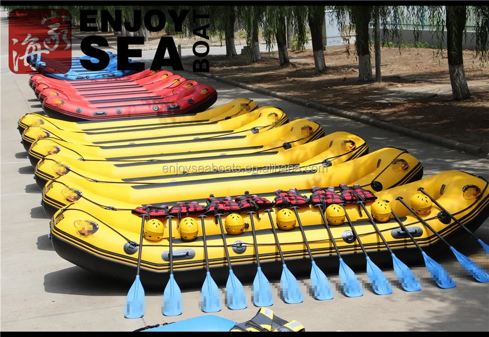 
Heavy duty double floor river boat white water rafting 8 persons river raft row boat 
