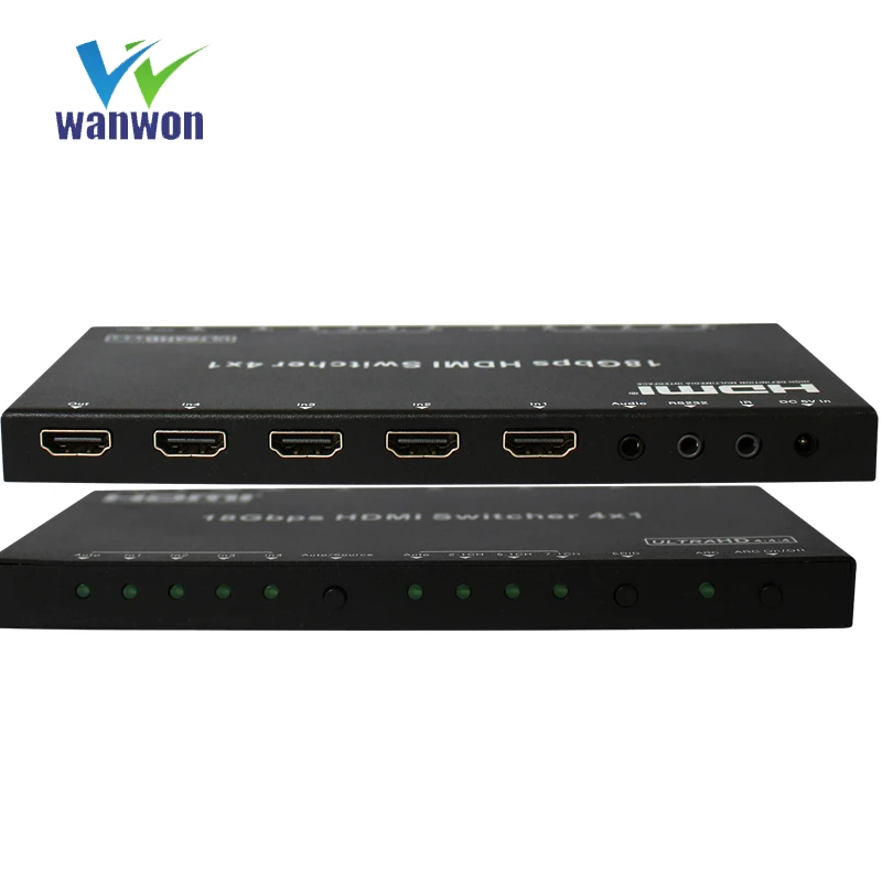 4K2K @ 60 Гц 4:4:4, 18 Гбит/с, HDCP 2,2 HDMI 4x1 переключатель с аудио экстрактором