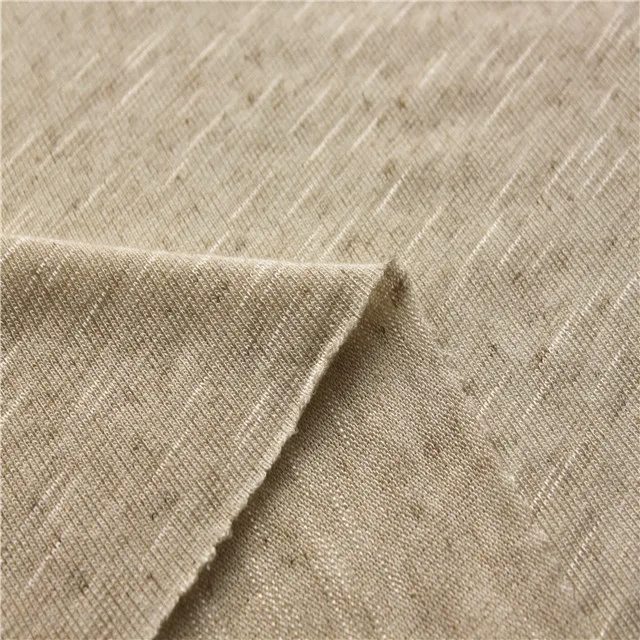 Высококачественная трикотажная ткань из льняной вискозы для футболок