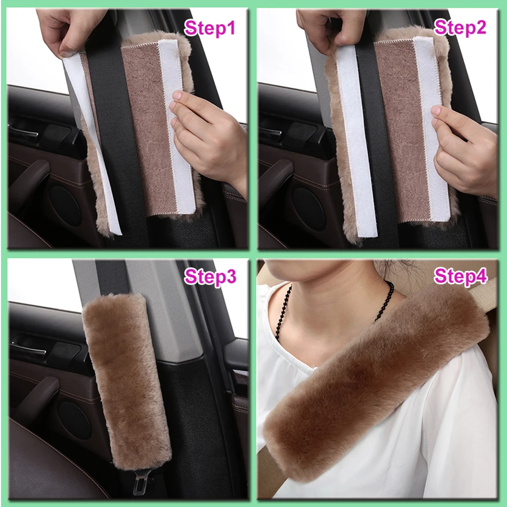 
Car Seat belt cover for sheepskin car parts accessories 