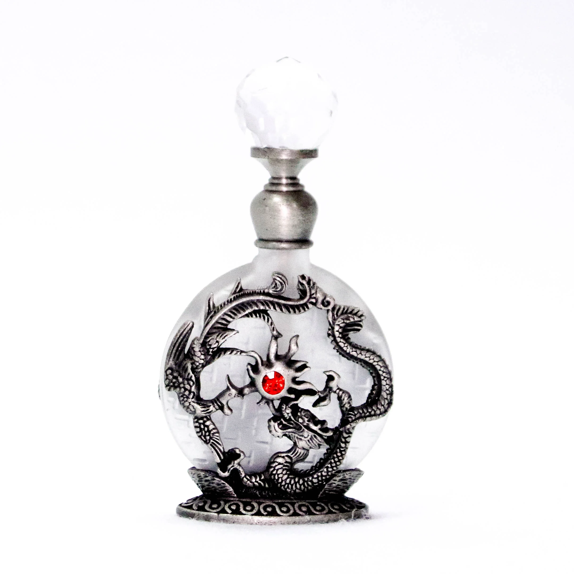 8ml Metal Dragon Phoenix Perfume Bottle Empty Glass Essential 0il Refillable Bottles Ornament Home Decoration Gift#59654#59659