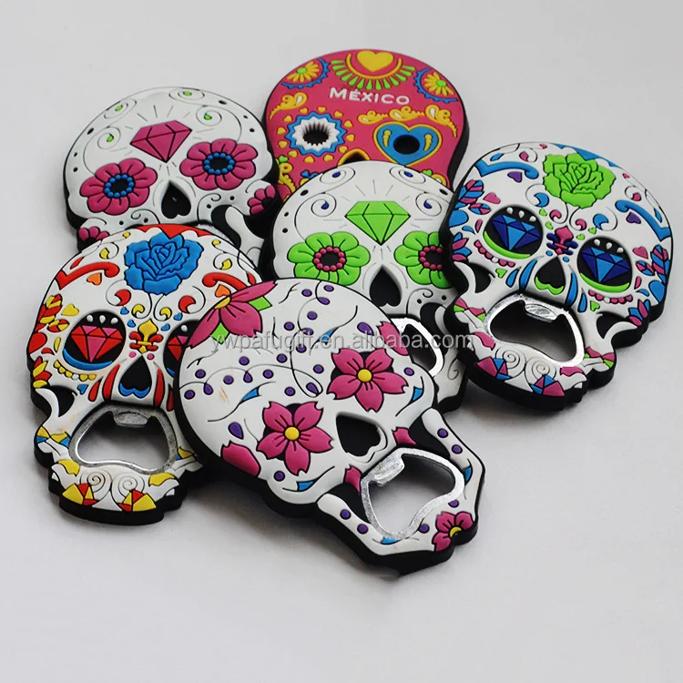 Открывалка для бутылок на Хэллоуин, День мертвых, мексиканские сувениры с черепом