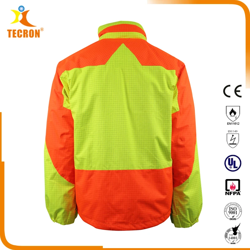 OEM Detachable Zip-in Zip-out Hi-visibility Flame Resistant Antistatic Water Proof Detachable FR Fleece Jacket