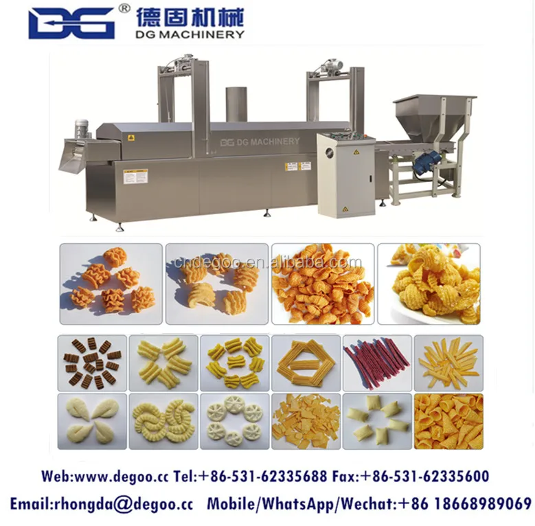 
Automatic fry 2d snacks pellet making machine frying puff 2d/3d corn snack pellet extruder 