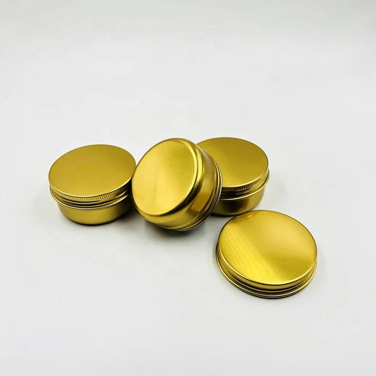 Multi-capacity 15g-100g gold aluminum cream jar / jewelry storage box / candle container