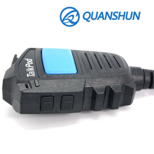 Talkpod Radio record remote speaker microphone with big blue PTT button