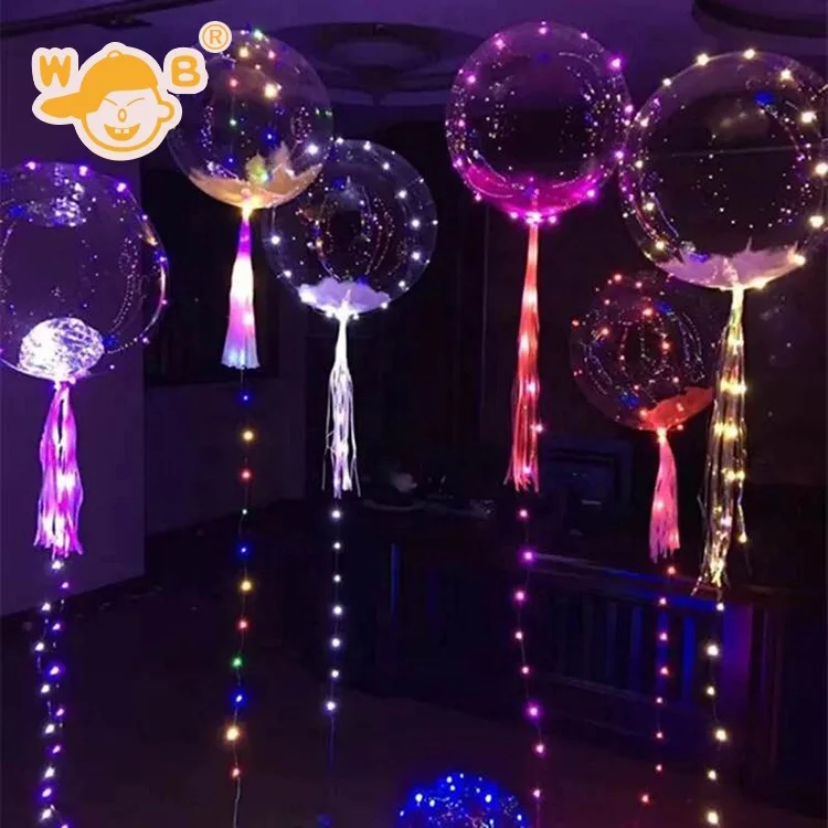 Manufacture Well Priced LED Bobo balloon light for promotion gift 18 inches led rope helium ballon