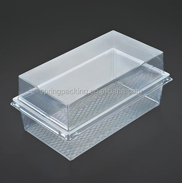 Spring Packing factory log APET RPET cake boxes loaf  dessert container patisserie  PET plastic packaging box