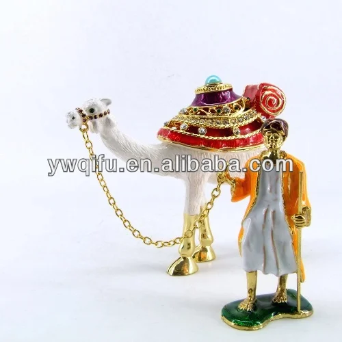 QF3969 Factory wholesale camel shaped metal jewelry box for birthday party souvenir