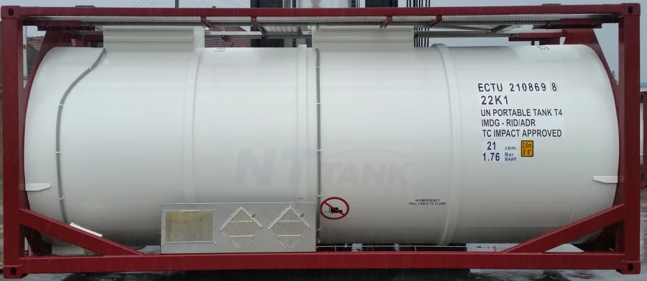 Stainless steel transport rubber lined iso hcl iso tank container