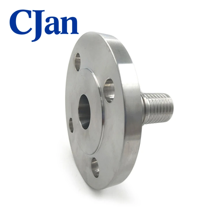 Fixed flange with toothed hose shank for connect with another hose closely