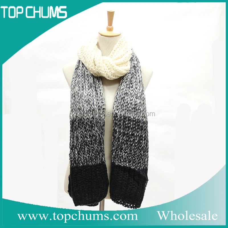 Оптовая торговля китая иу рынок малого MOQ зима Градиент knited новая модель шарф