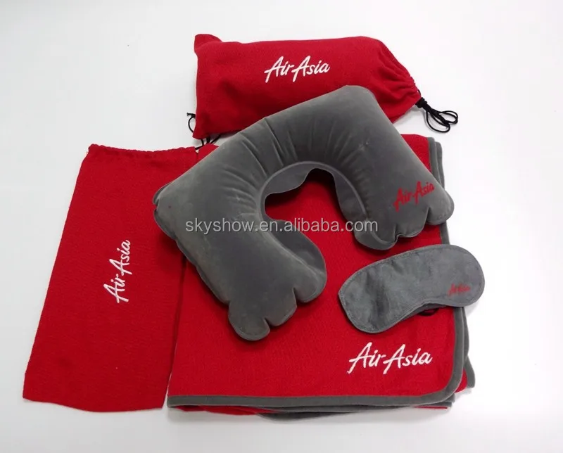 Customized Airline Amenity Kit Travel Pillow Set